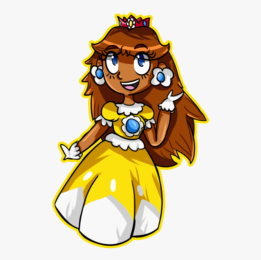 Transparent Princess Daisy Png - Dark Skin Daisy Mario, Transparent Clipart
