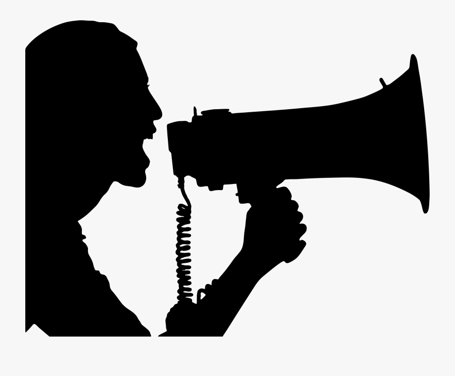 Megaphone Silhouette Clip Art, Free Megaphone Silhouette - Woman With Megaphone Silhouette, Transparent Clipart