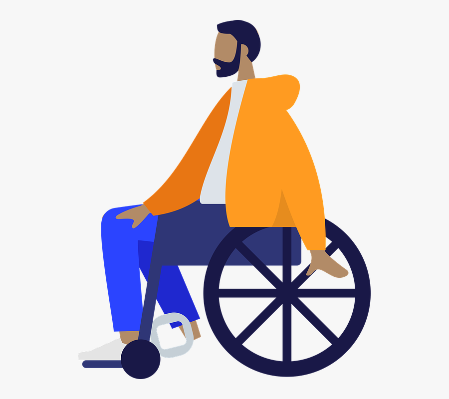 Humans People Wheelchair Community Person Man - Wheel And Axle Clipart, Transparent Clipart
