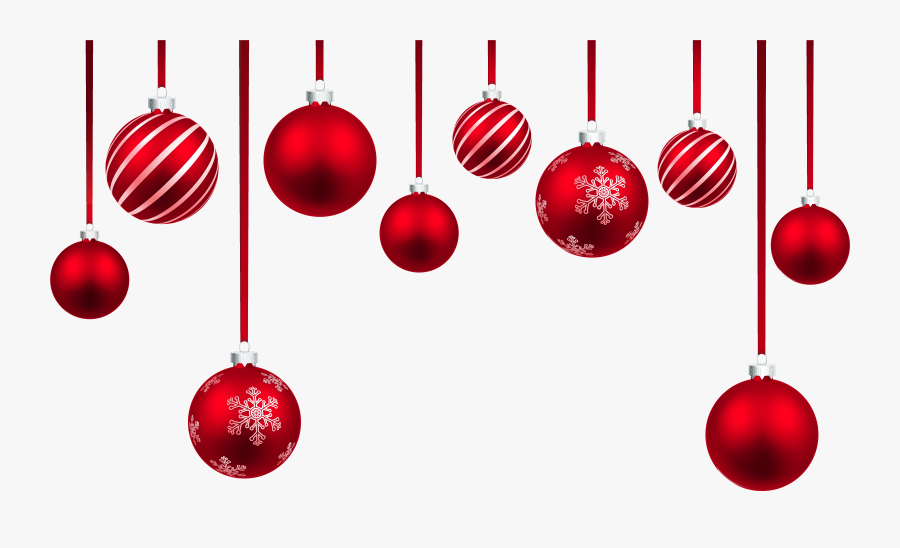 Red Christmas Hanging Balls Decor Png Clipart Image - Christmas Hanging Decorations Png, Transparent Clipart