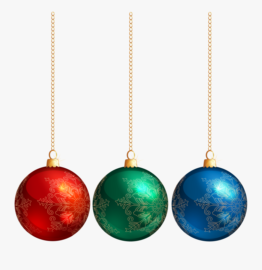 Christmas Hanging Ornaments Png Clip Art Image - Portable Network Graphics, Transparent Clipart