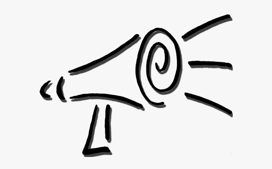 Black And White Cheerleading Clipart - Megaphone Clipart, Transparent Clipart