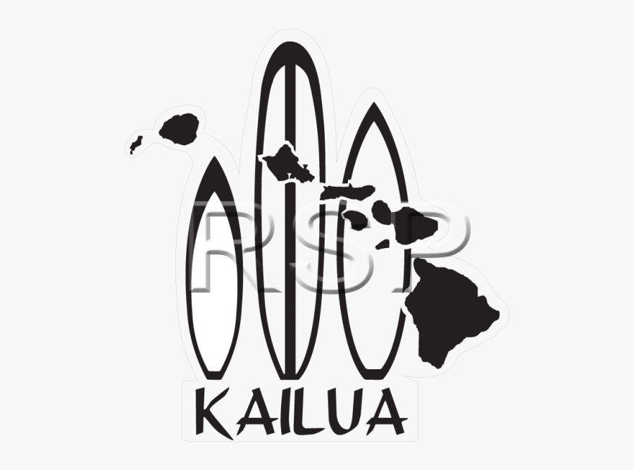 Decal Surfboard Kailua Surf, Transparent Clipart