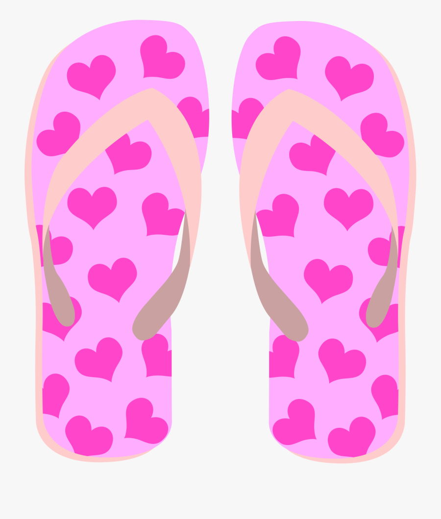 Pink,sandal,flip Flops - Summer Pink Flip Flops Clip Art, Transparent Clipart