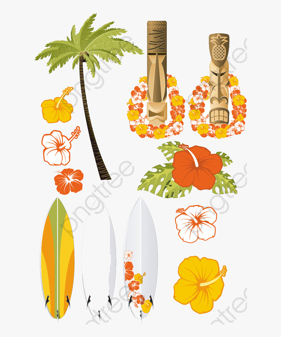 Surfboard Clipart Flower - Flores Para Pranchas De Surf, Transparent Clipart
