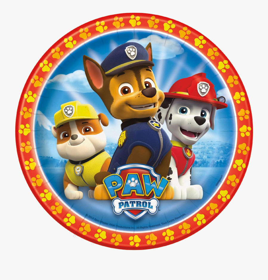 Paw Patrol Clipart Luxury Plates Inches Per Pack Connor - Paw Patrol Marshall Chase Rubble, Transparent Clipart