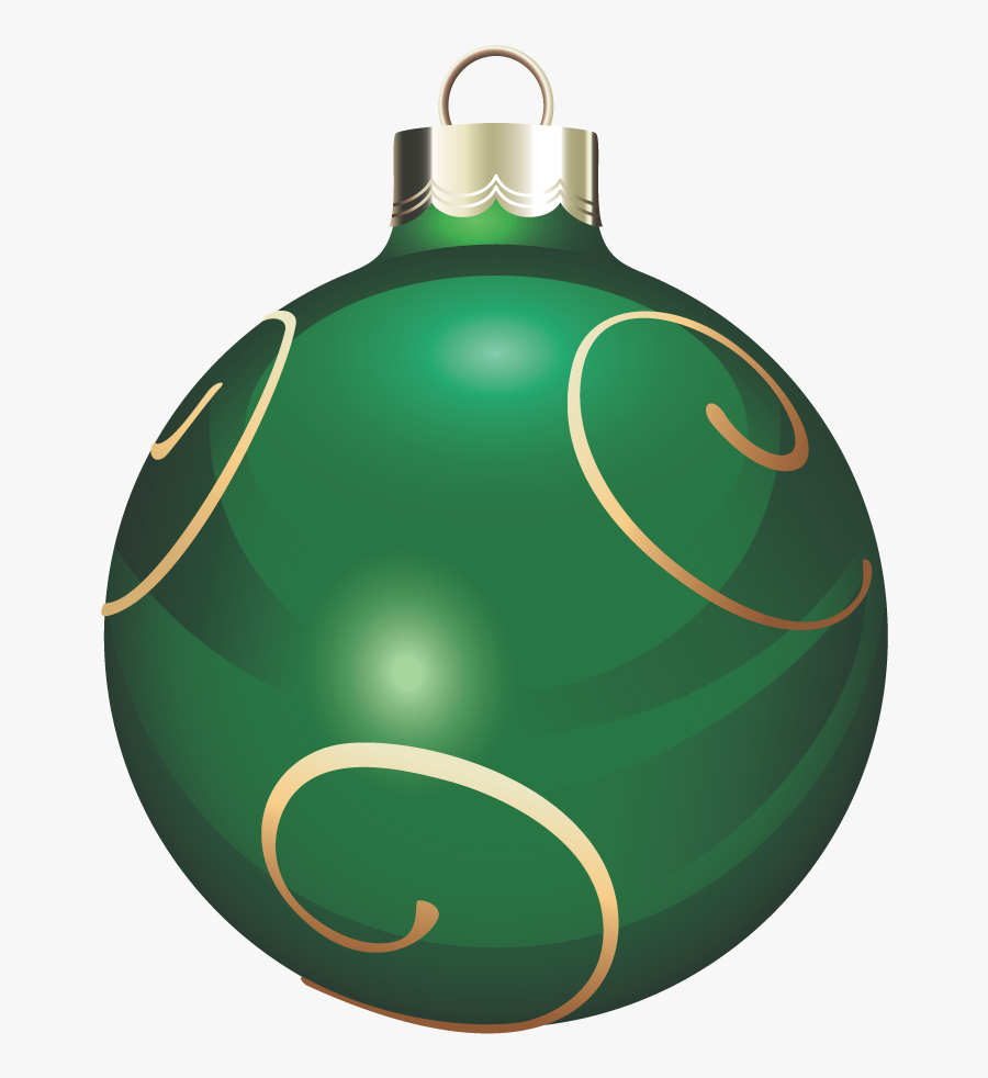 Transparent Green And Gold Christmas Ball Png Clipart - Transparent Green Ornament, Transparent Clipart