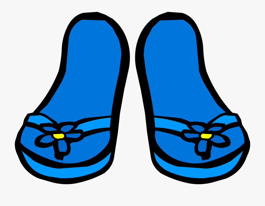 Blue Flower Sandals - Club Penguin Flip Flops, Transparent Clipart