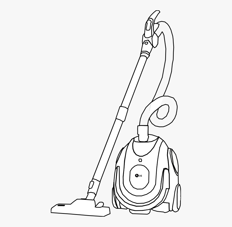 Vacuum Cleaner Line Art - Vacuum Black And White, Transparent Clipart