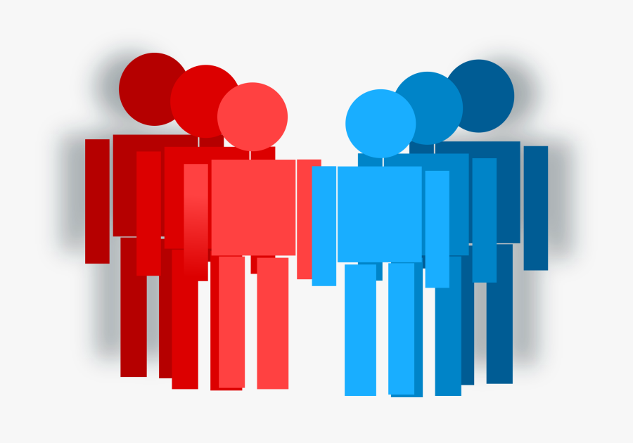 Blue,text,brand - Red People And Blue People, Transparent Clipart