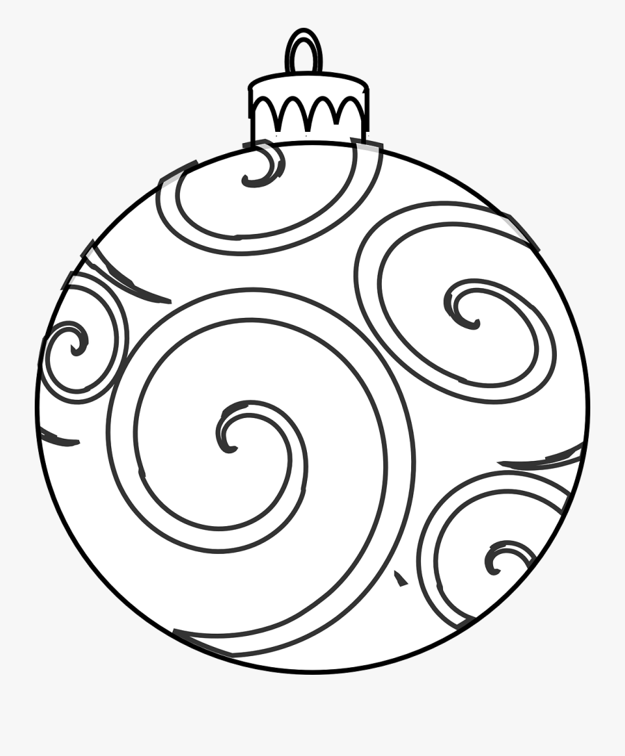 Christmas Ornament Colouring Page, Transparent Clipart