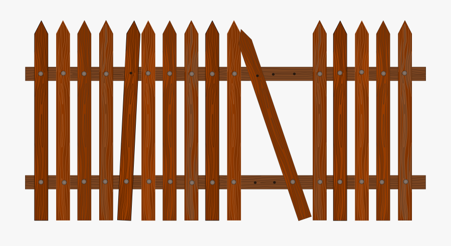 Broken Picket Fence - Fence Transparent, Transparent Clipart