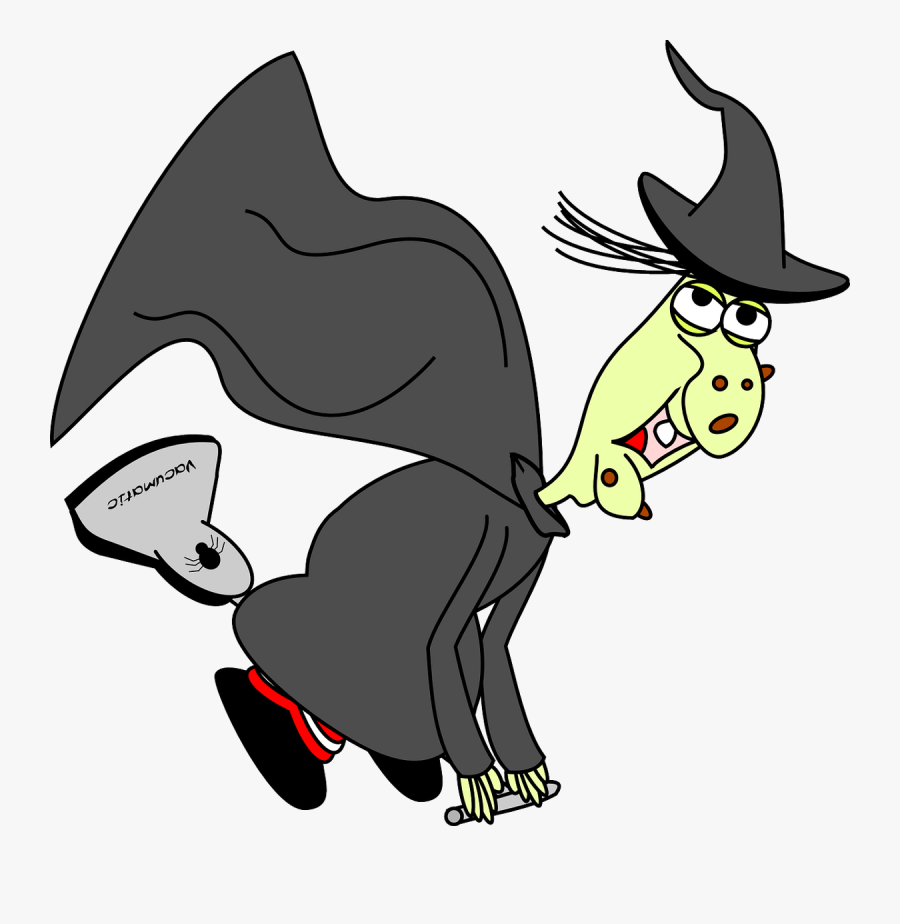 Witch On Vacuum Cleaner Svg Clip Arts, Transparent Clipart
