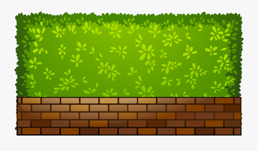 Brick Fence With Plants Png Clipart - Clip Art, Transparent Clipart