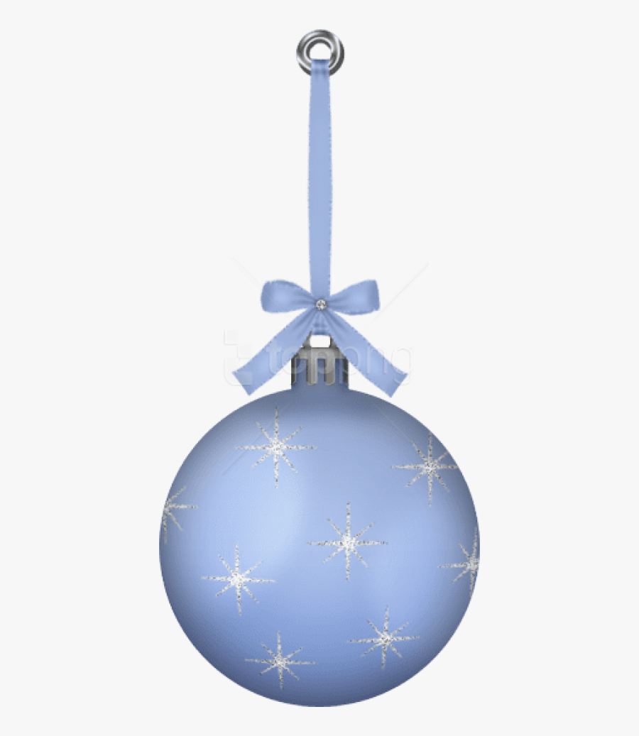 Free Png White Blue Hanging Christmas Ball Ornament - Blue Ornament Clip Art, Transparent Clipart