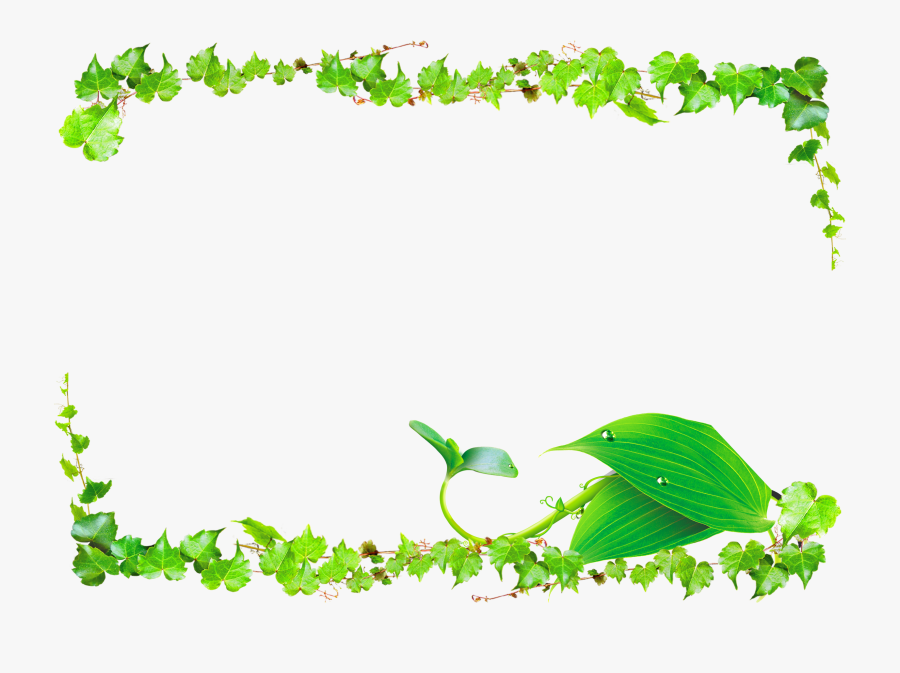 Leaf Green Border Transprent - Leaf Border Design Png, Transparent Clipart