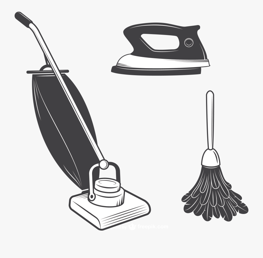 Clip Art Cleaning Supplies Clipart Black And White - Imagenes De La Aspiradora Para Dibujar, Transparent Clipart