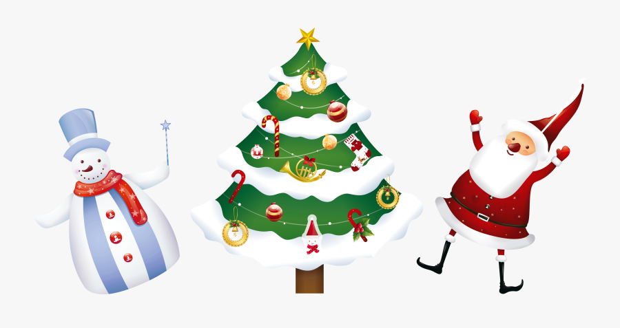 Christmas Ornaments Clipart Snowman - Christmas Santa Tree Png, Transparent Clipart
