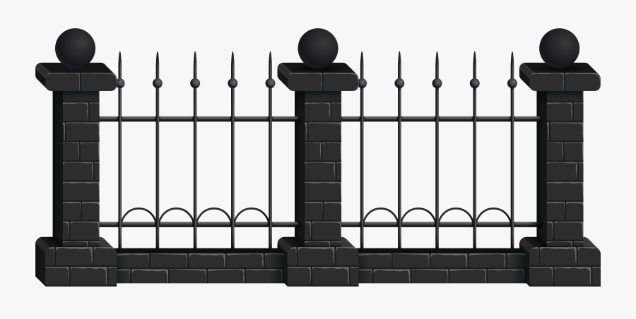Fences Clipart Black - Black Fence Clipart, Transparent Clipart