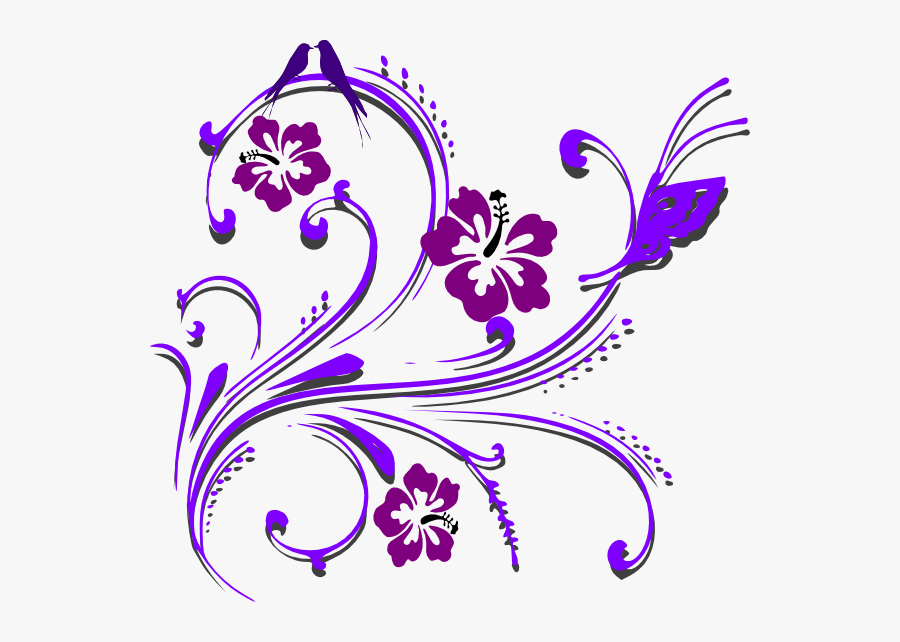 Purple Flower Vine Clipart - Card Border Design Png, Transparent Clipart