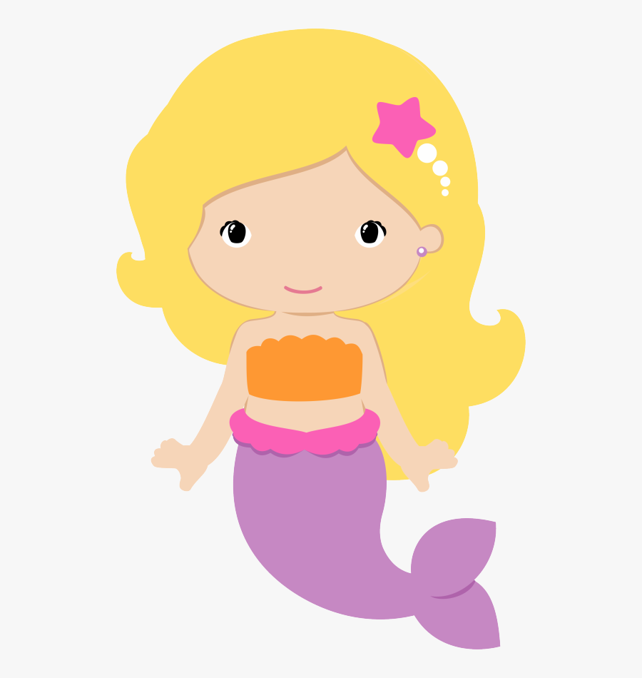 Mermaid Clipart Easy - Blonde Mermaid Clipart, Transparent Clipart