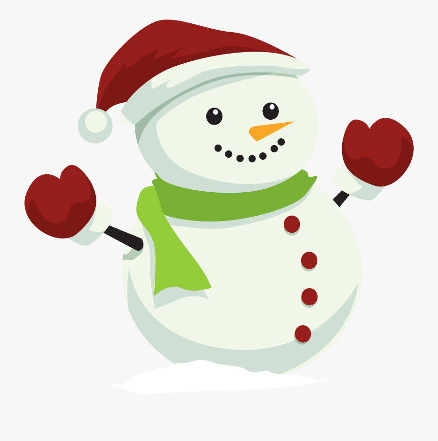 Snowman With Christmas Hat - Snowman Png, Transparent Clipart