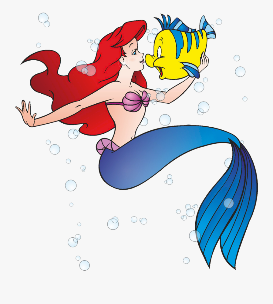 Image Of Ariel Clipart 7 Ariel Little Mermaid Clipart - Little Mermaid Ariel And Flounder Kiss, Transparent Clipart