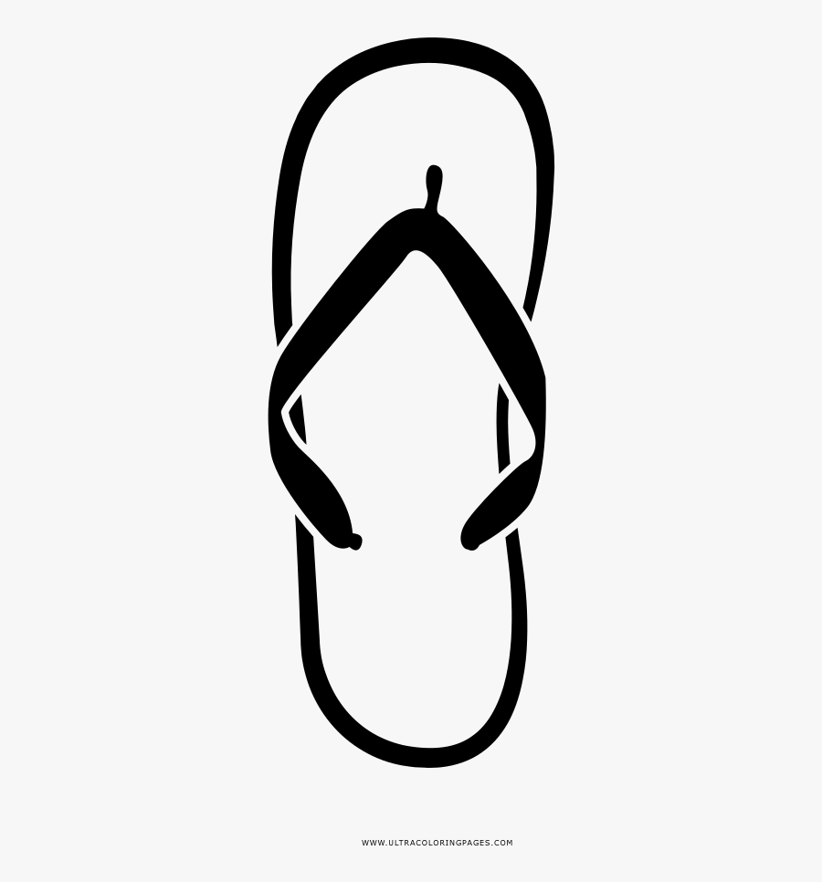 Flip Flop Coloring Page - Clip Art Black Flip Flop , Free Transparent ...