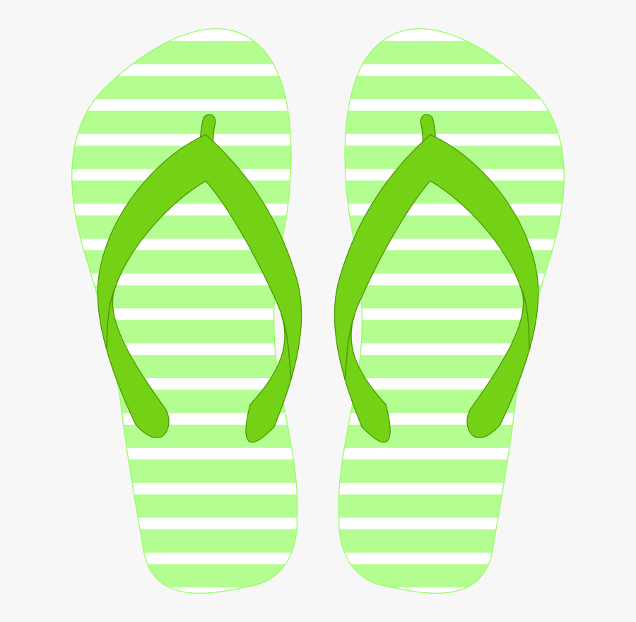 Free Flipflops - Green Flip Flops Clip Art, Transparent Clipart