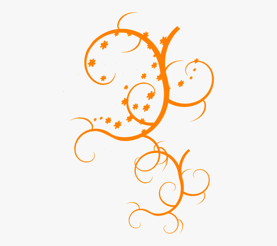 Flower Vine Clipart 24, Buy Clip Art - Orange Ornament Vector Png, Transparent Clipart