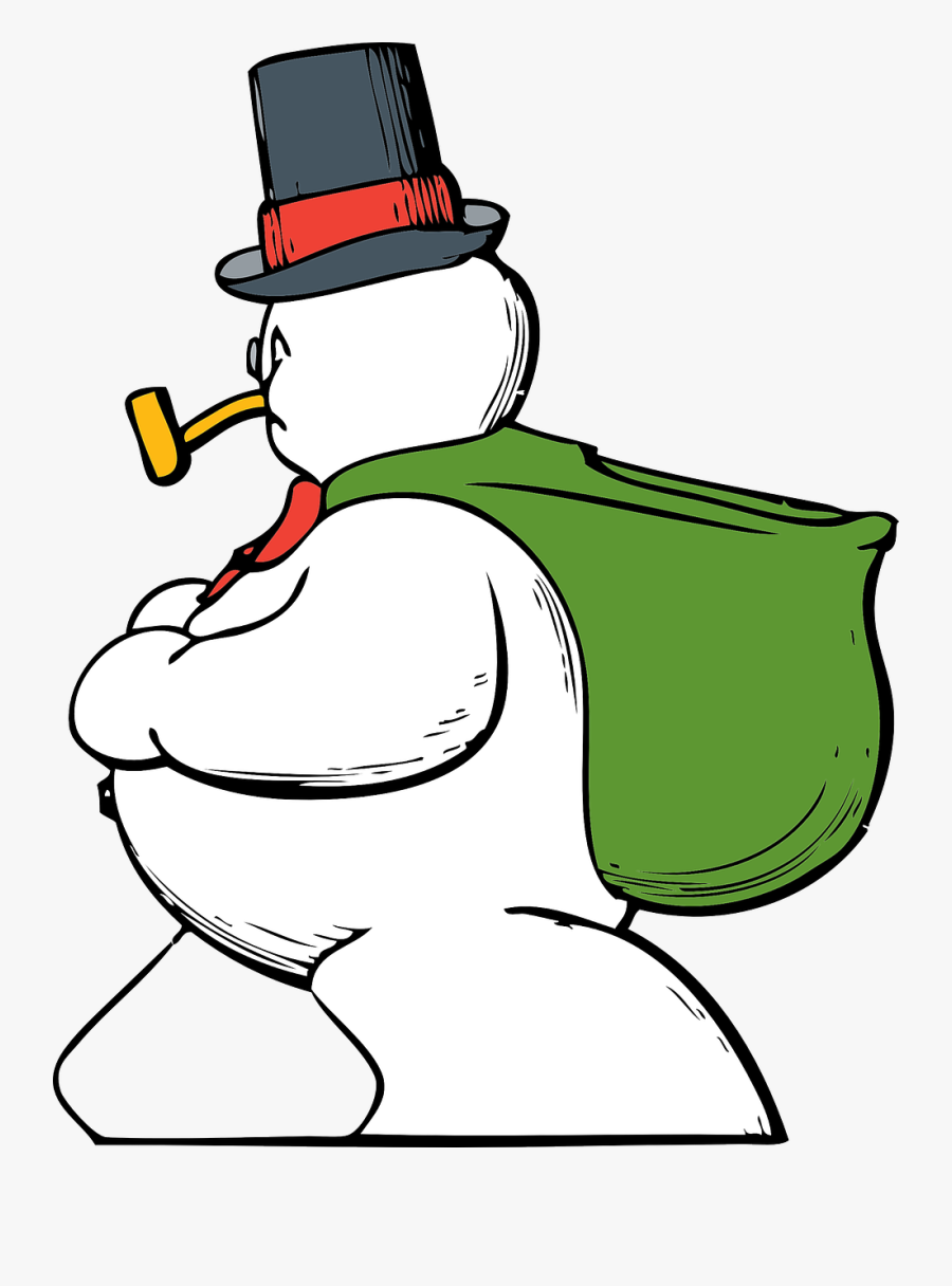 Snowman Side View - Snowman Clip Art, Transparent Clipart