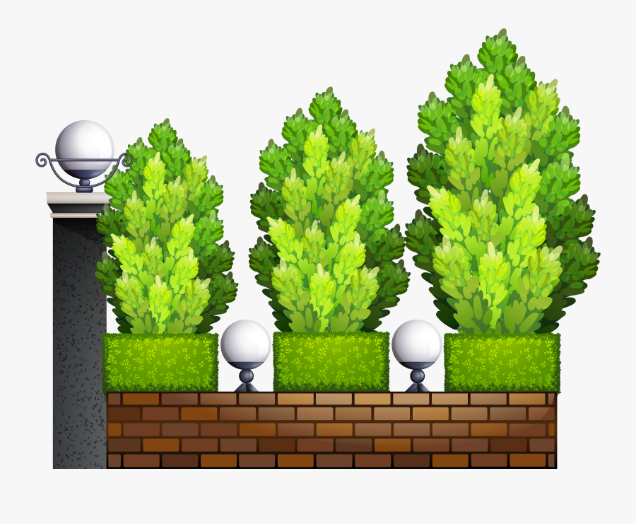 Fence With Plants Png Clipart - Plants Clipart Png, Transparent Clipart