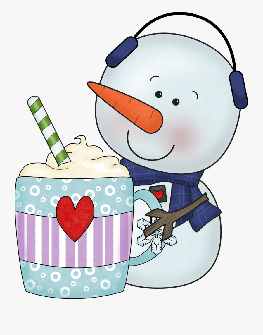 Hot Chocolate Clipart Hot Thing - Snowman With Hot Chocolate, Transparent Clipart