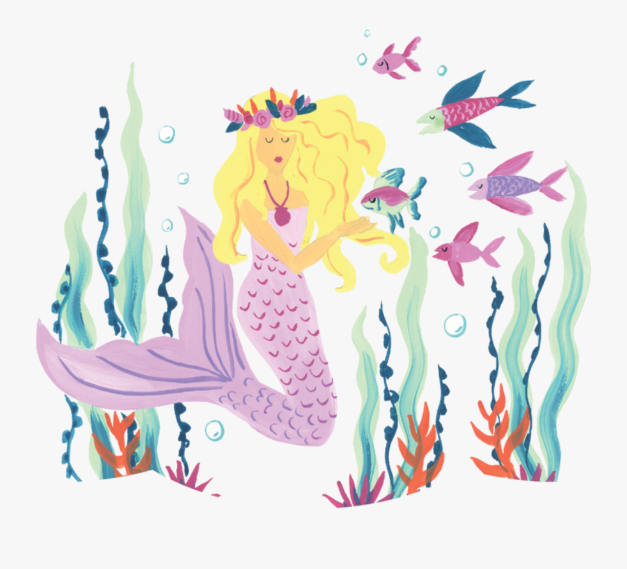 Mermaid Scene - Illustration, Transparent Clipart