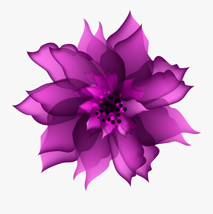 Purple Flower Vine Clipart Download - Blue Flower No Background, Transparent Clipart