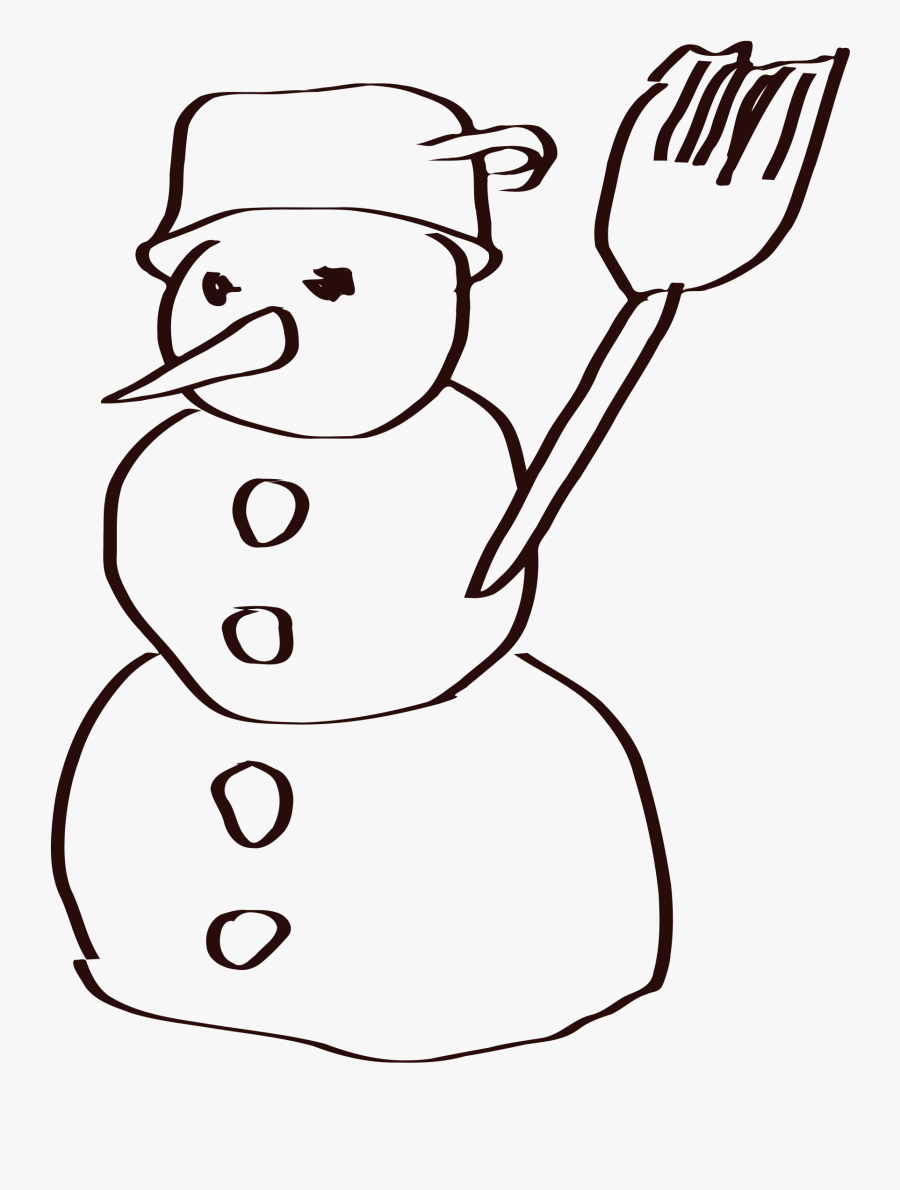 Drawing Snowman Line Art Windows Metafile Cc0, Transparent Clipart