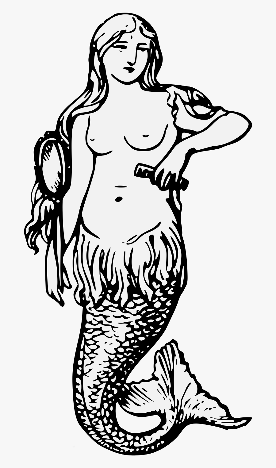 Mermaid Heraldry, Transparent Clipart