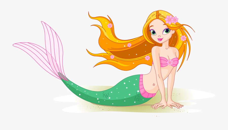 Cartoon Mermaid, Transparent Clipart