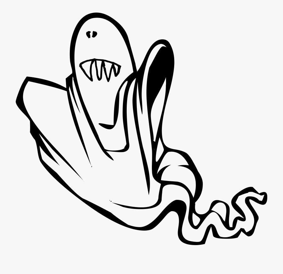 Floating Ghost - Transparent Scary Ghost Clipart, Transparent Clipart