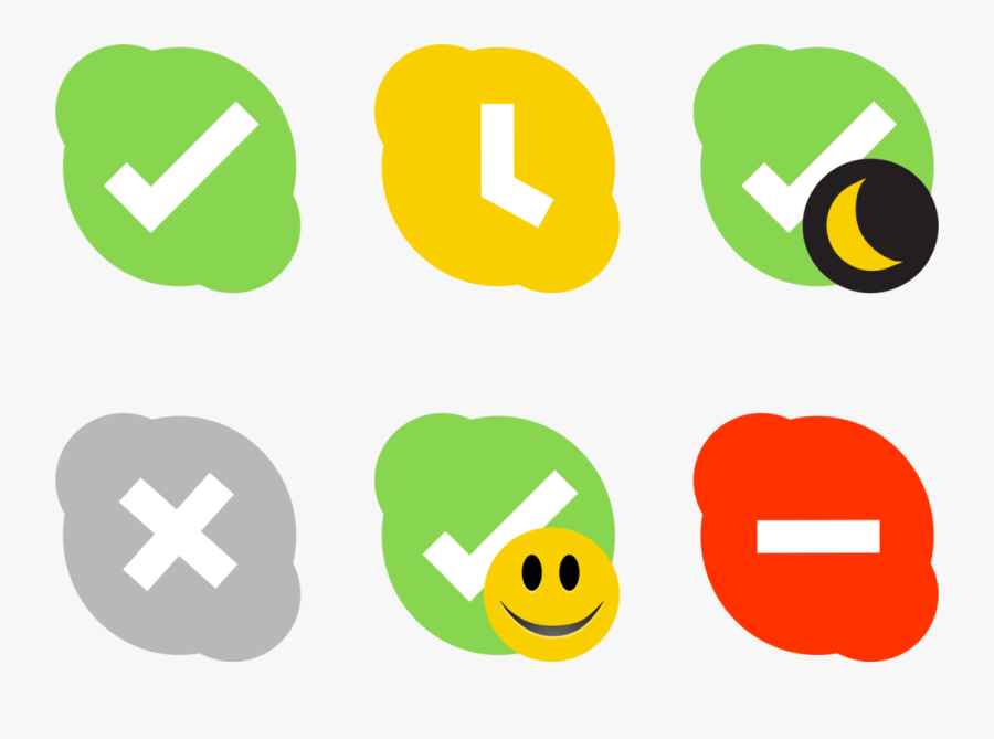 Skype Status Icons, Transparent Clipart