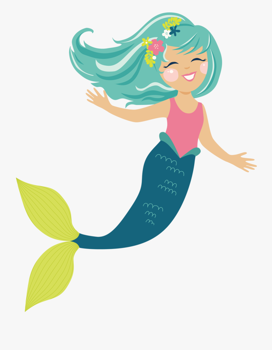 Mermaid Print & Cut File - Print And Cut Mermaid, Transparent Clipart