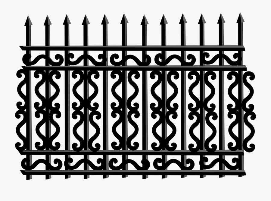 Clip Art Metal Fence Clipart - Iron Fence Clipart, Transparent Clipart