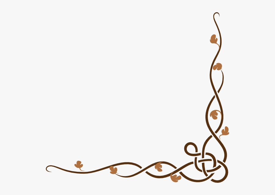 Brown Vine Svg Clip Arts - Bottom Right Corner Border, Transparent Clipart