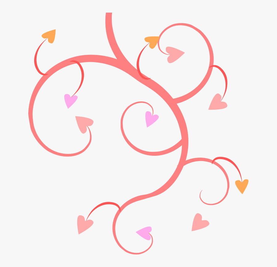 Pink Vines Hearts Free - Pink And Grey Hearts, Transparent Clipart