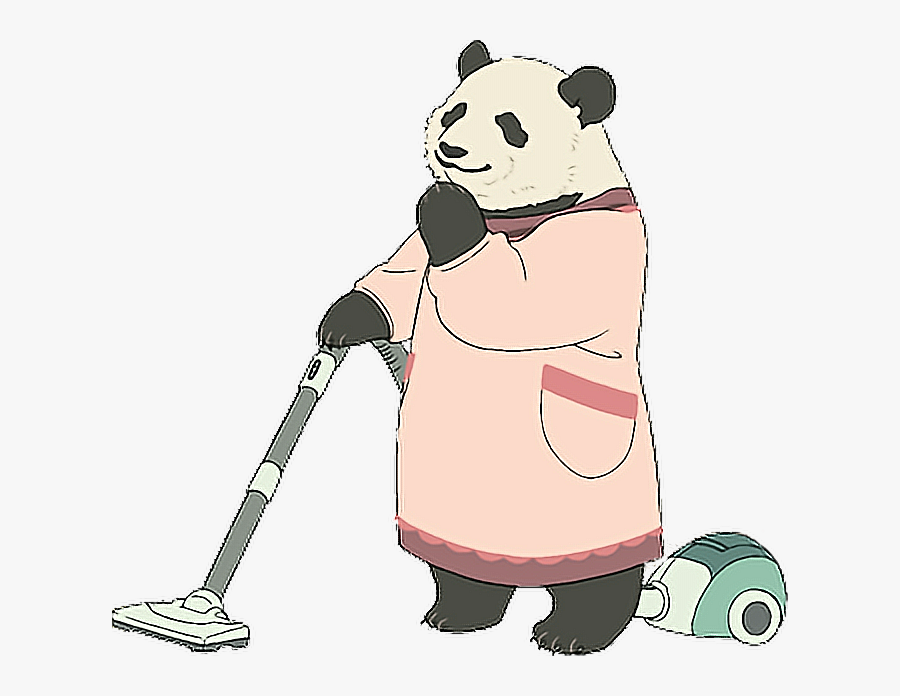 #ftestickers #panda #doodle #vacuum #cleaner #maid - Shirokuma Cafe Mama Panda, Transparent Clipart