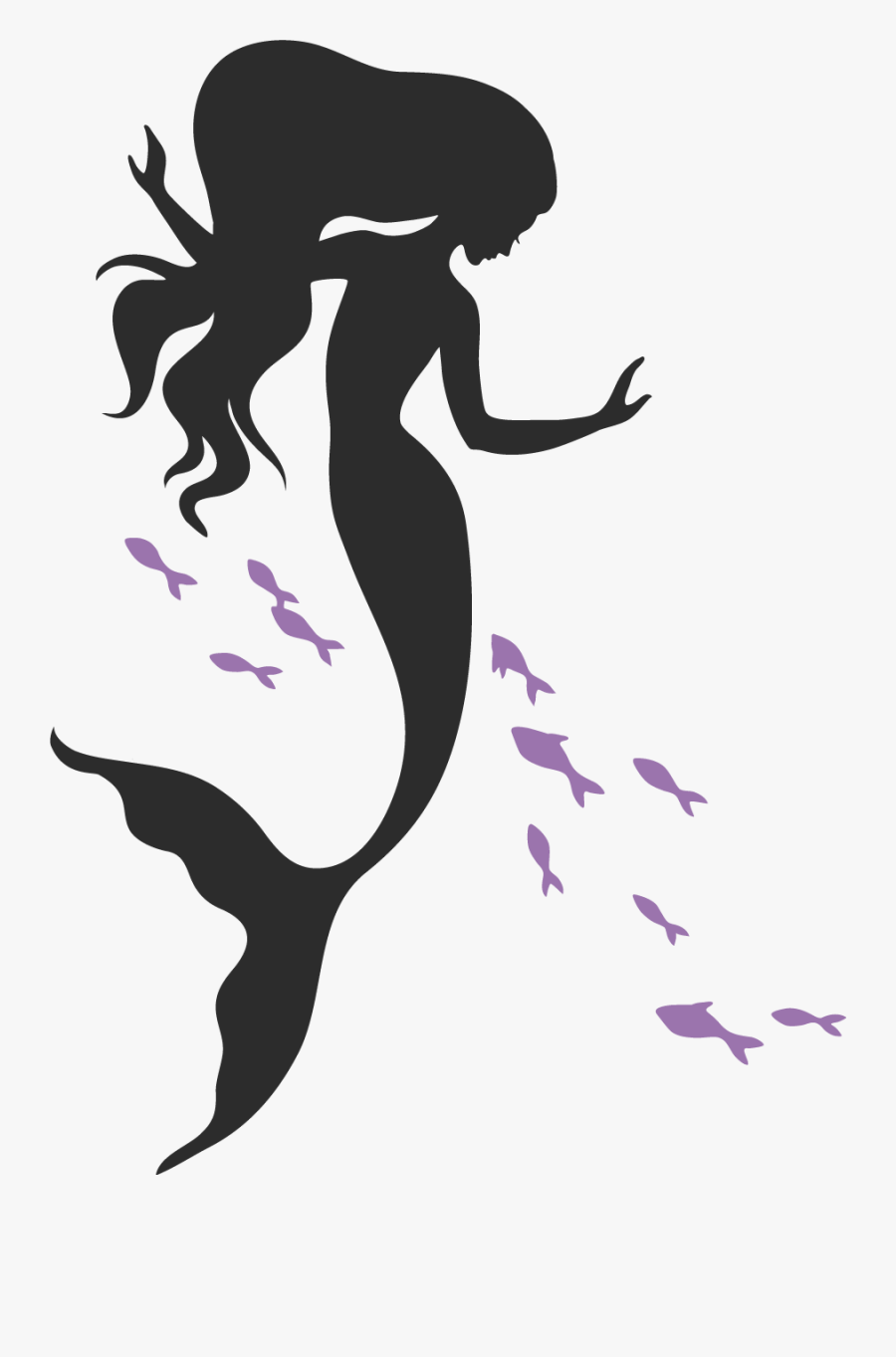 Mermaid Clip Art Silhouette Ariel Illustration - Transparent Background Mermaid Silhouette, Transparent Clipart