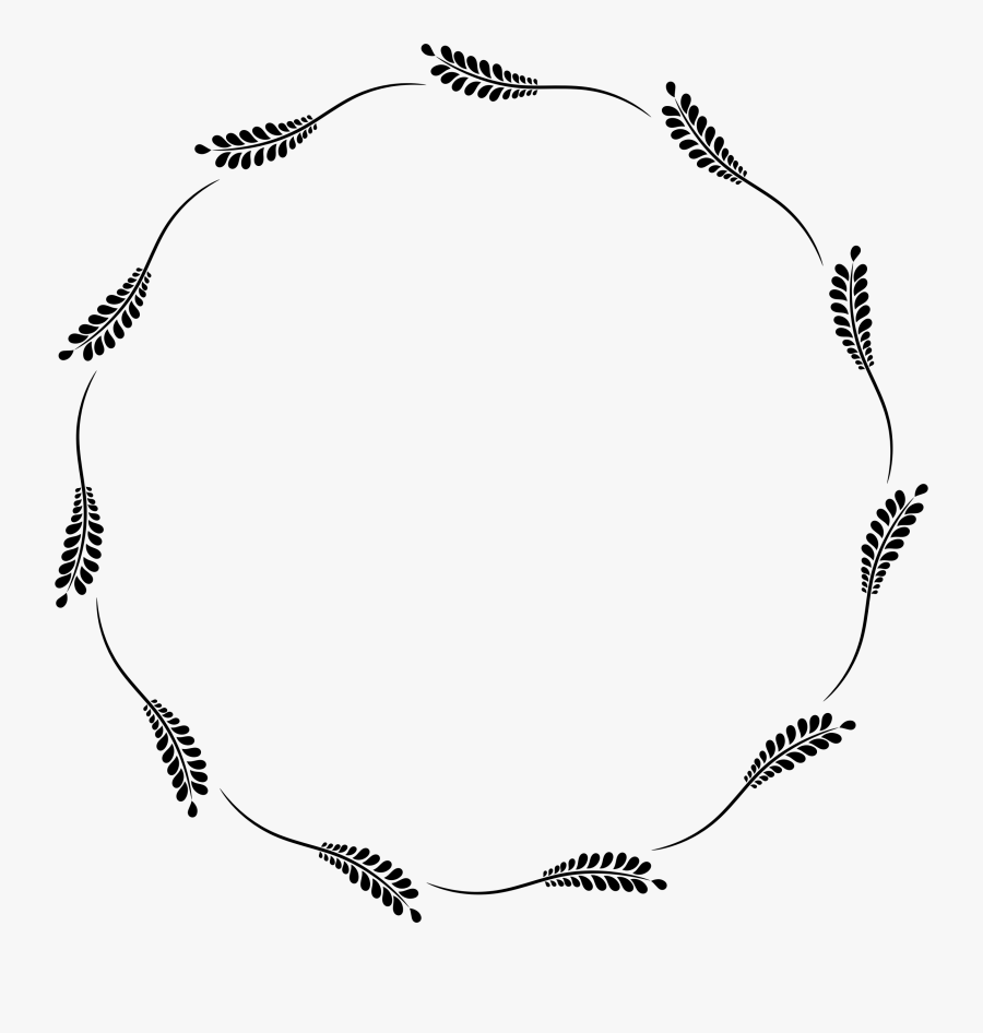 Vine Clipart Circle - Line Art, Transparent Clipart