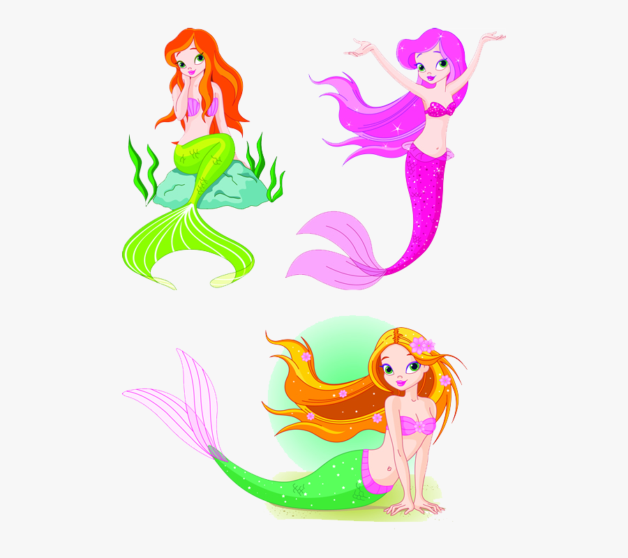 Clip Art Mermaid Graphic - Cartoon Mermaid, Transparent Clipart