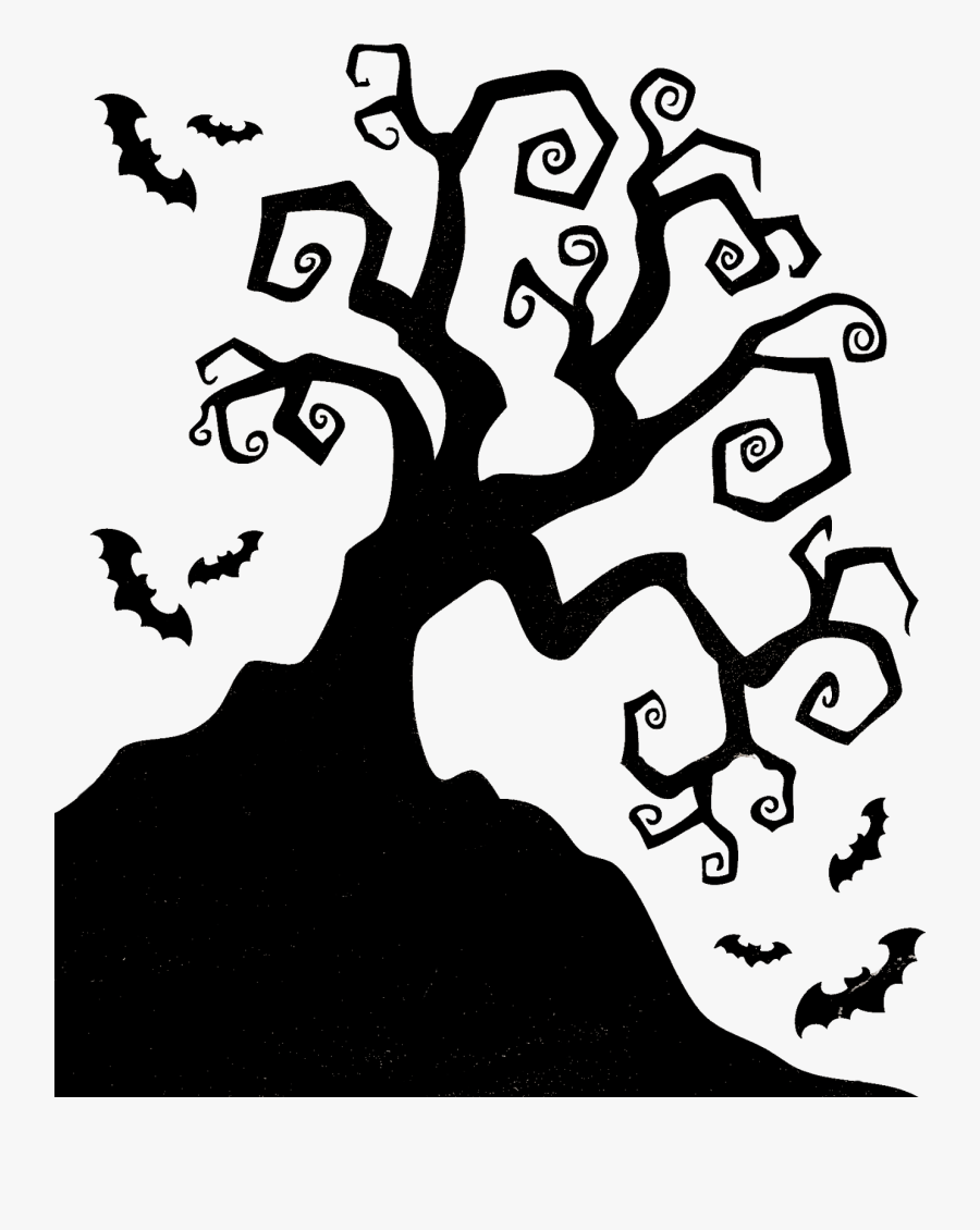 Silhouettes Di Halloween - Nightmare Before Christmas Tree Silhouette, Transparent Clipart