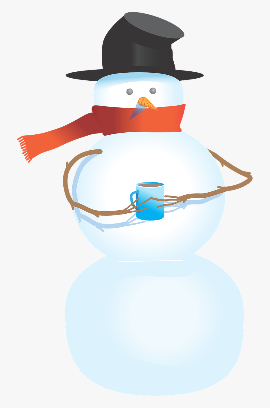 Snowman Free To Use Clipart - Snowman Holding A Cup, Transparent Clipart